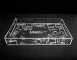 Clear Sturdy Acrylic Serving Tray with Handles - Laser Art MTL