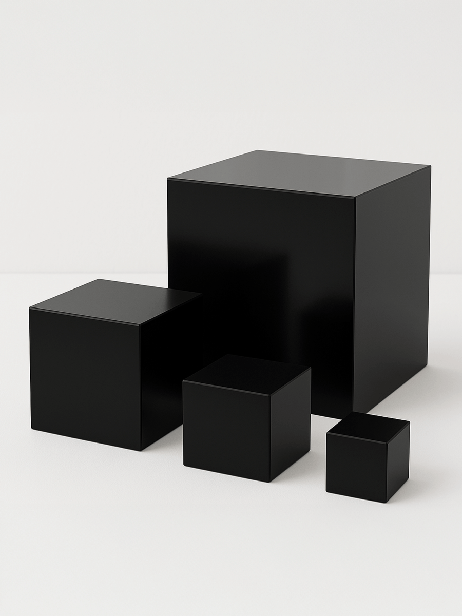 Black Acrylic Box 5 - Sided Box - Laser Art MTL
