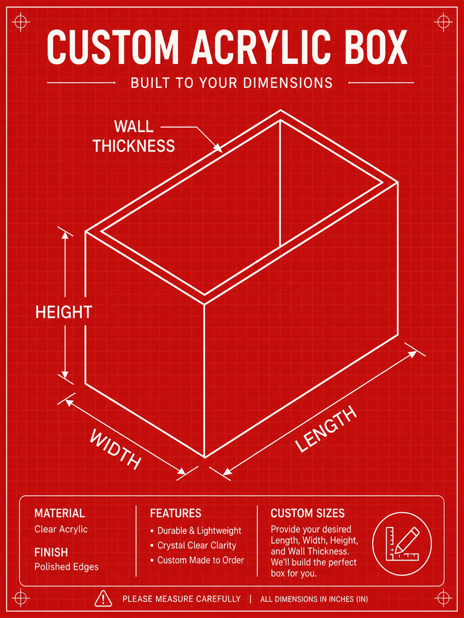 Custom Acrylic Box | 5-Sided Box Secondary image