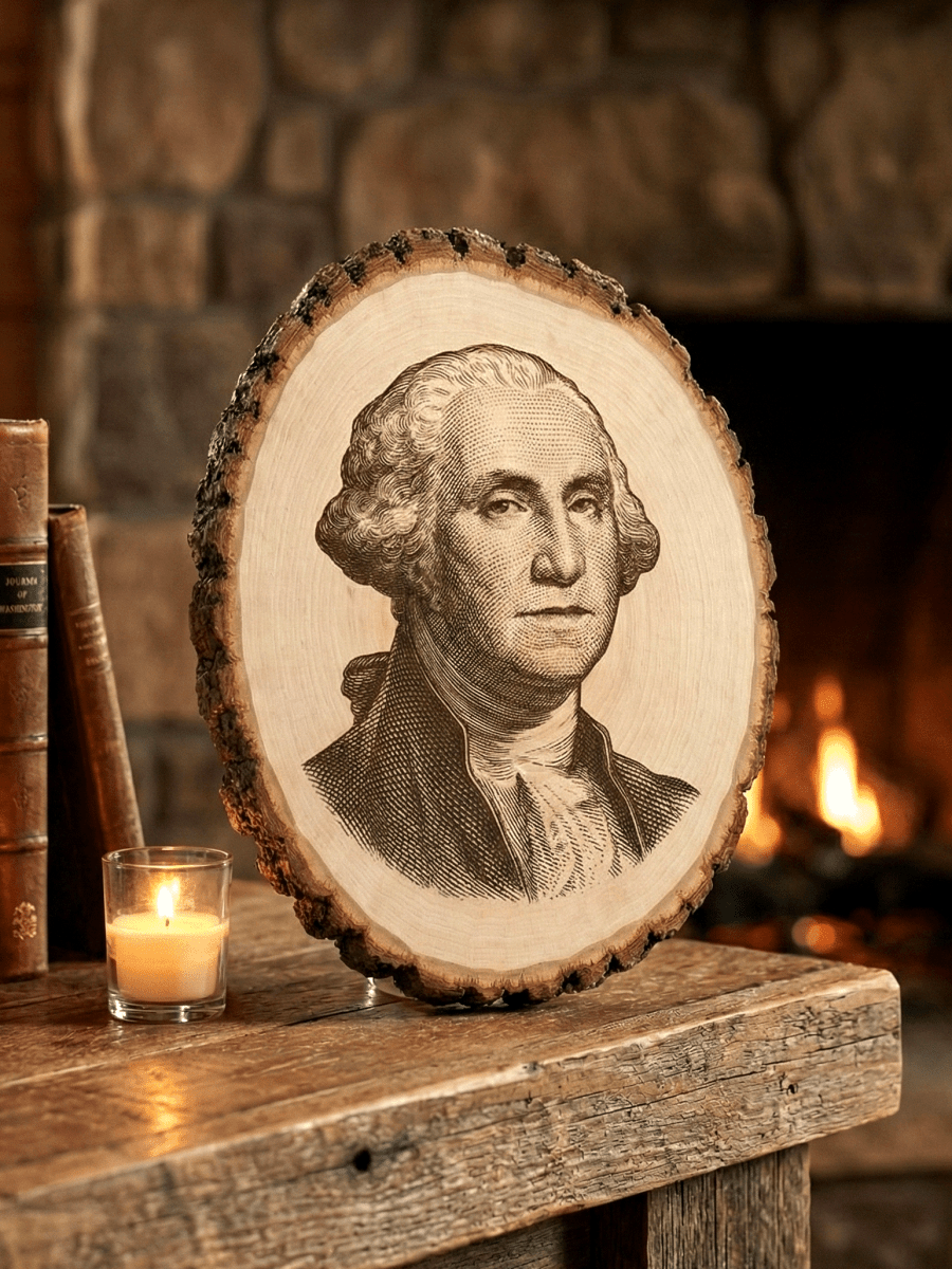Custom Log wood Engraving | Basswood Plaques - Laser Art MTL Main image