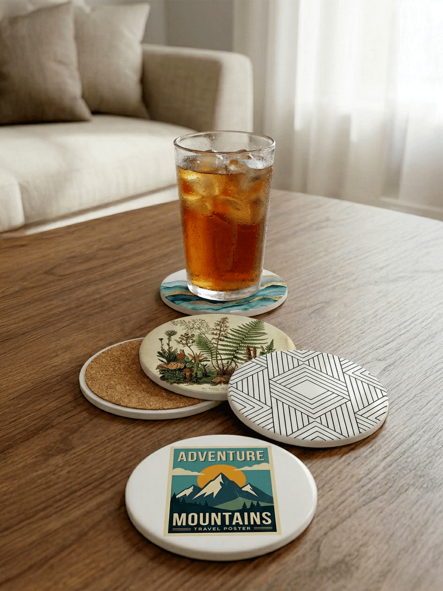 Custom print Ceramic Coasters - Laser Art MTL Main image