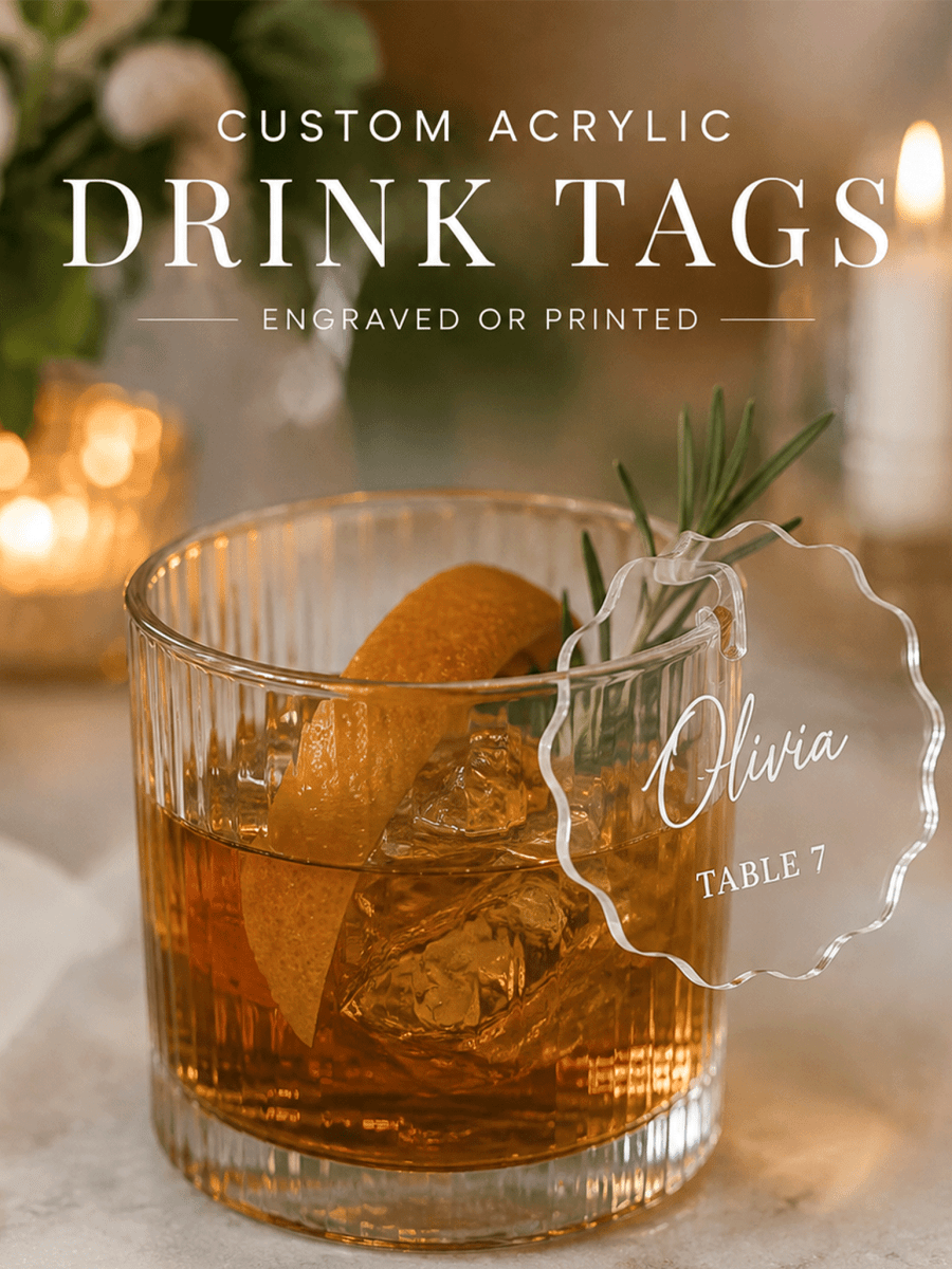 Drink Tags - Events - Wedding - Laser Art MTL Main image
