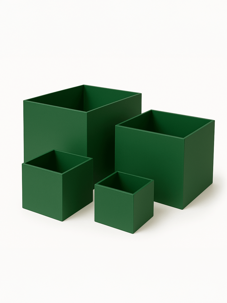 Green Acrylic Box 5 - Sided Box - Laser Art MTL