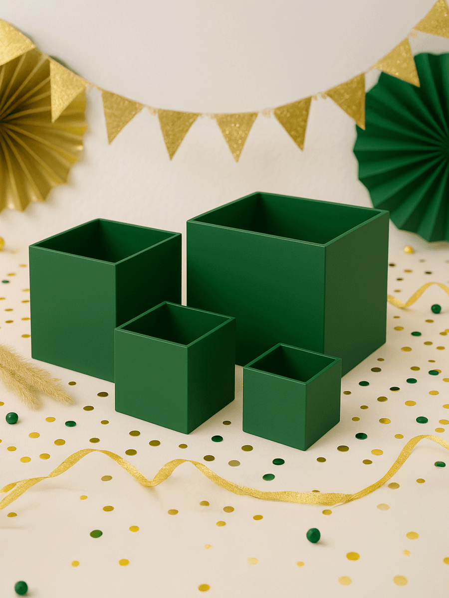 Green Acrylic Box 5 - Sided Box - Laser Art MTL Main image