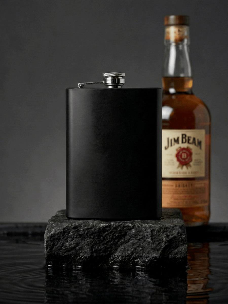 Personalized 8oz Hip Flask - Laser Art MTL Main image