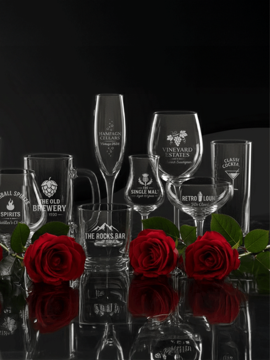 Personalized Glassware, Custom glass engraved gifts - Laser Art MTL Main image