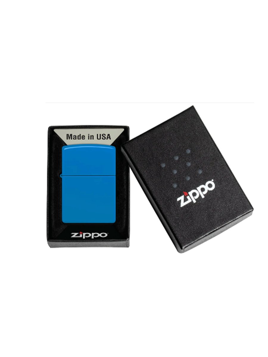 Zippo Reg Sky Blue Matte | Custom Engrave - Laser Art MTL