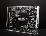 Clear Sturdy Acrylic Serving Tray with Handles - Laser Art MTL