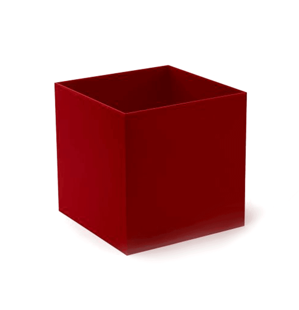 Red Acrylic 5-Sided Box - Laser Art MTL
