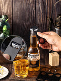 Set Of 4 | Stainless Steel Flat Bottle Opener with Keychain - Laser Art MTL