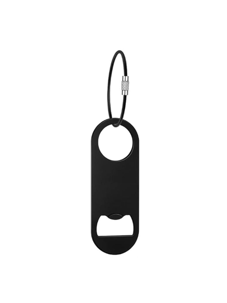 Set Of 4 | Stainless Steel Flat Bottle Opener with Keychain - Laser Art MTL Main image