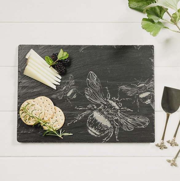 Slate 7.75"x12" Cheese Board - Laser Art MTL