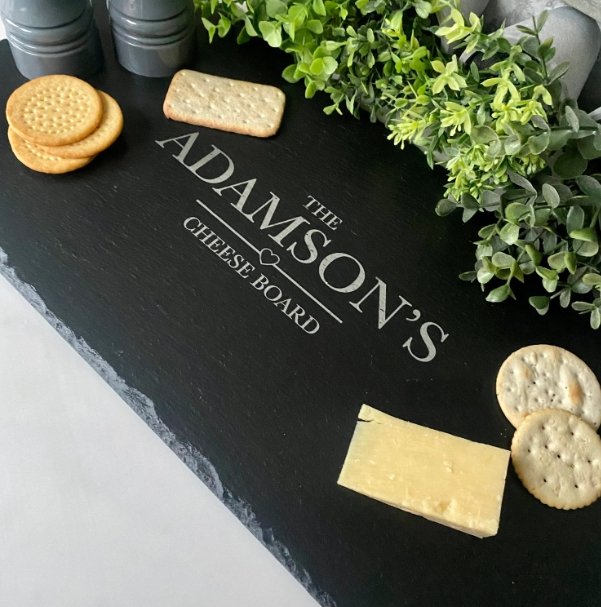 Slate 7.75"x12" Cheese Board - Laser Art MTL